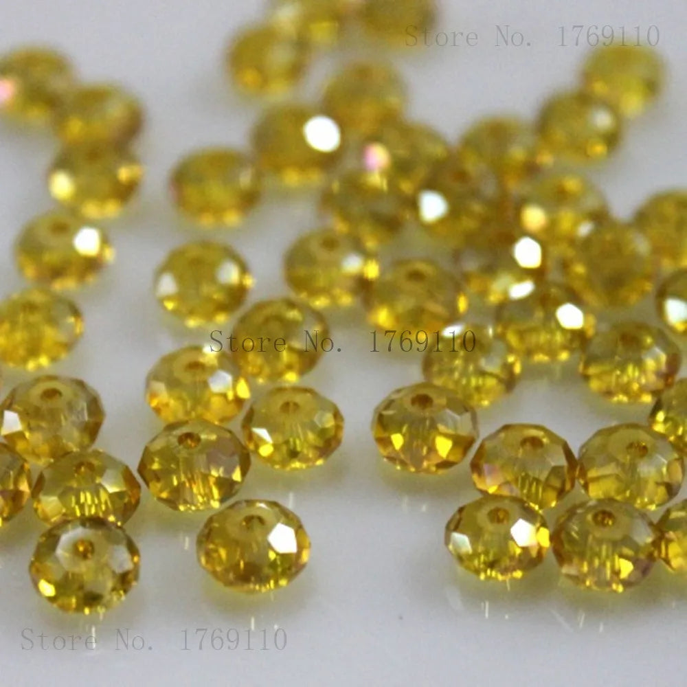 Faceted Crystal Glass Rondelle Beads for Jewelry Making