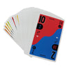 A fan of the Scout Card Game showing a stack of cards with one card displaying the number 10.