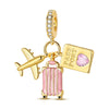 Sterling Silver Travel Charm Bead for Bracelets and Necklaces