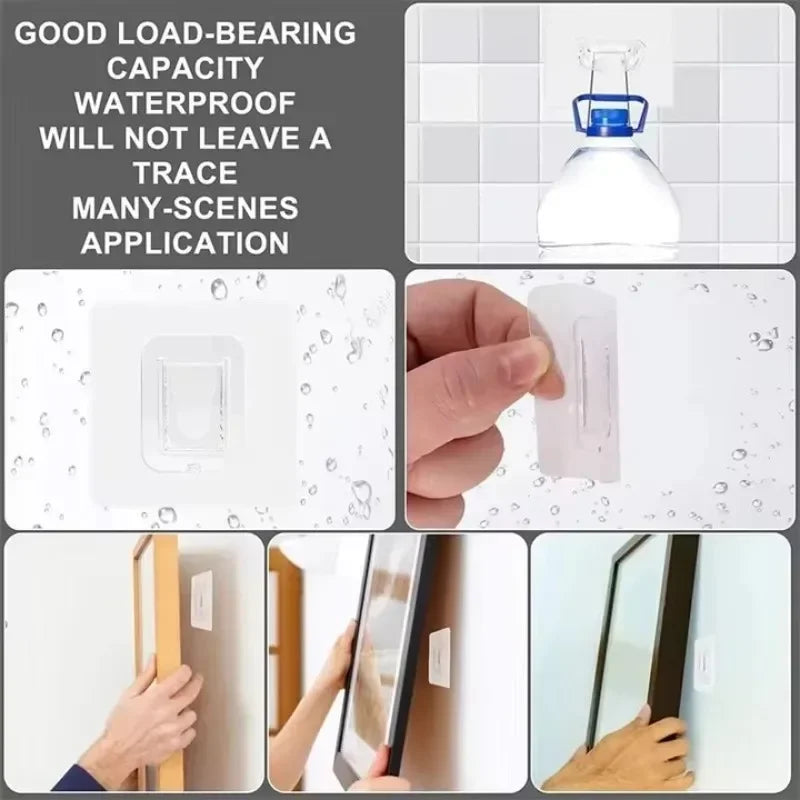 Clear Double-Sided Adhesive Wall Hooks
