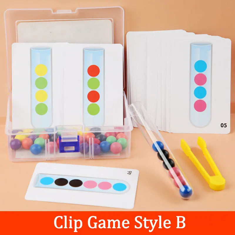 Montessori Wooden Test Tube Bead Sorting Game for Toddlers