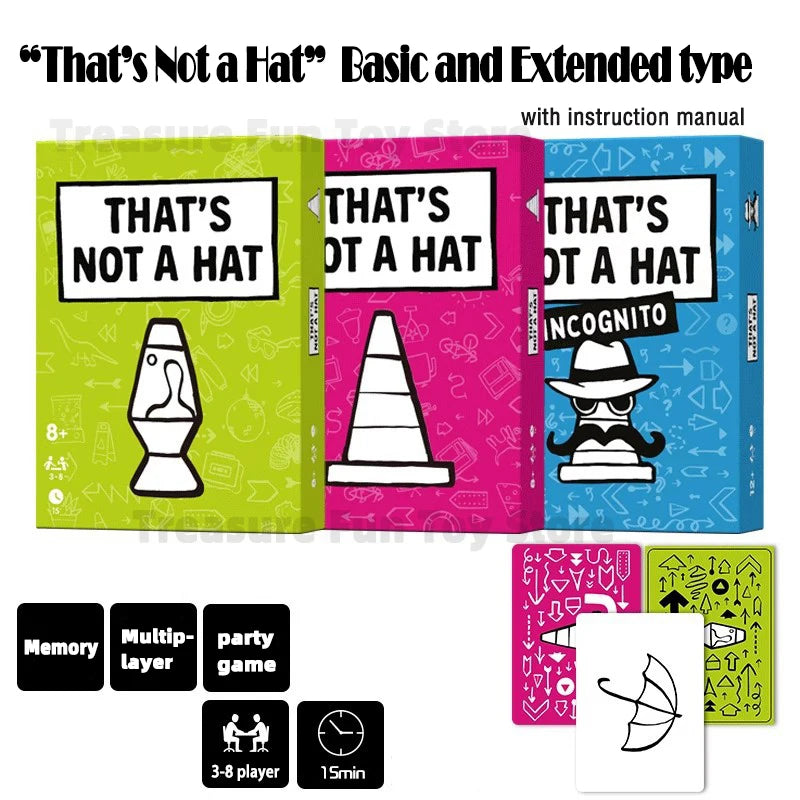 Box of That's Not a Hat basic and extended type game with instruction manual and playing cards