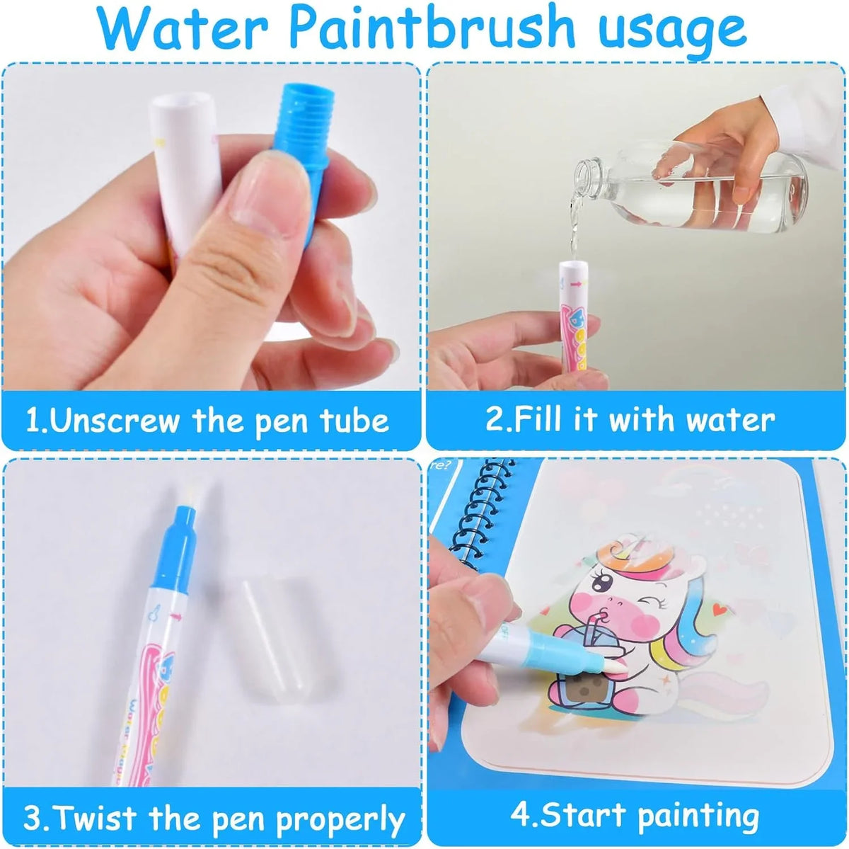 Reusable Water Drawing Book with Refillable Pen