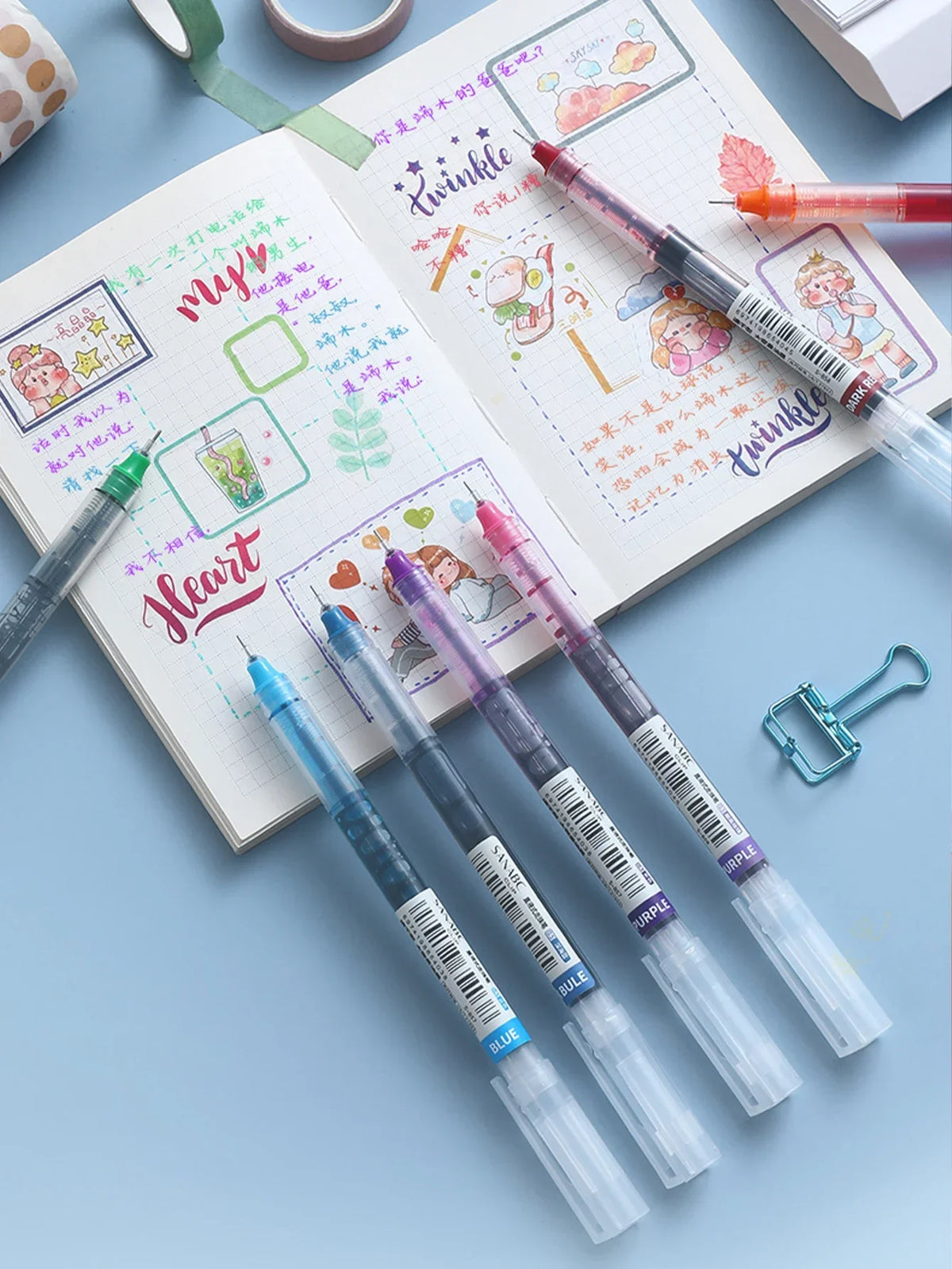 Vibrant Gel Pen Set – Quick-Drying 0.5mm for Smooth Writing