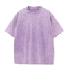 A purple men's retro washed heavyweight cotton oversized casual t-shirt.