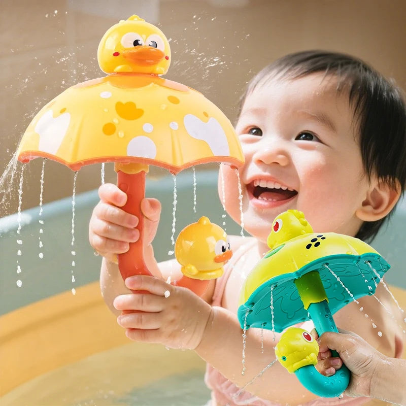 Rotating Water Umbrella Bath Toy for Toddlers – Duck & Dinosaur Sprinklers