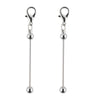 A pair of silver metal keychain bars with lobster clasps for DIY jewelry making.