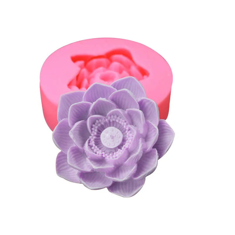 3D Lotus Silicone Mold for Candles, Soap & DIY Crafts
