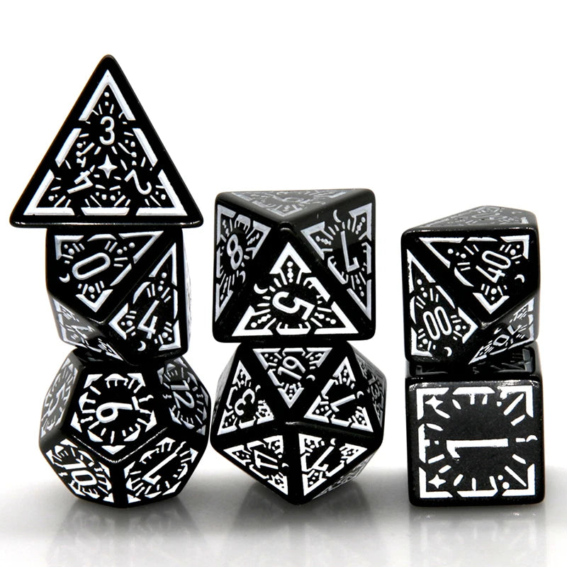Premium Metal Polyhedral Dice Set – 7 Dice for D&D and RPG Games