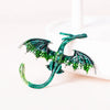 Enamel Dragon Brooch with Rhinestone Accents