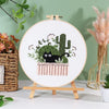 Beginner Embroidery Kit with Floral and Cat Patterns