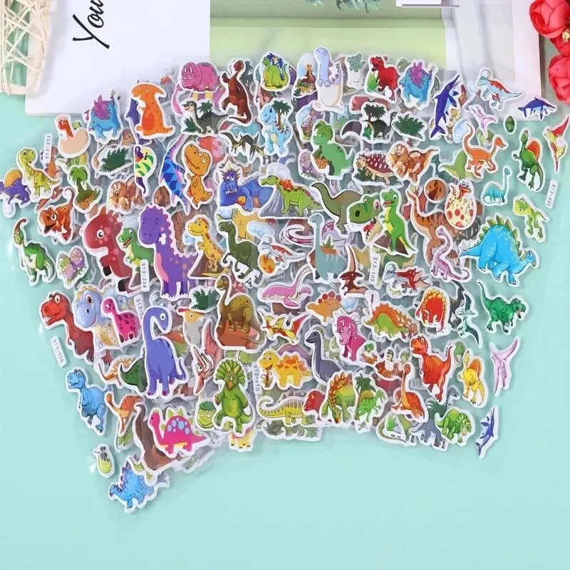 40 Mixed Puffy Animal & Cartoon Sticker Pack for Kids
