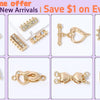 Assortment of gold-plated brass round spacer beads for jewelry making, including various shapes and sizes.