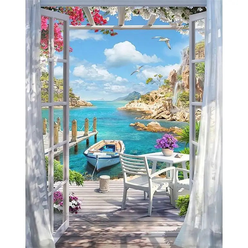 5D Diamond Painting Kit - Scenic Town Landscape Art