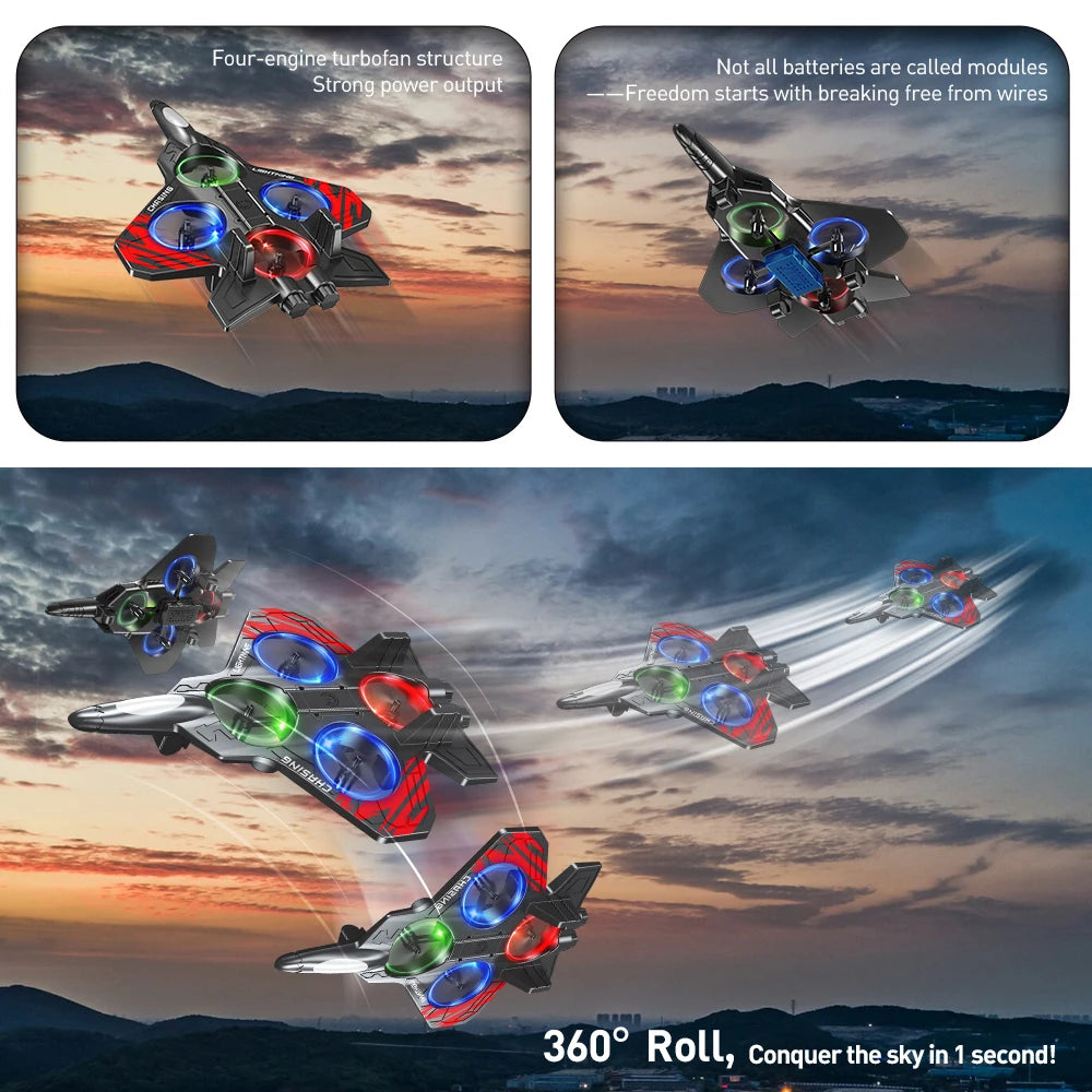 Foam RC Stunt Airplane with LED Lights and 360° Flips