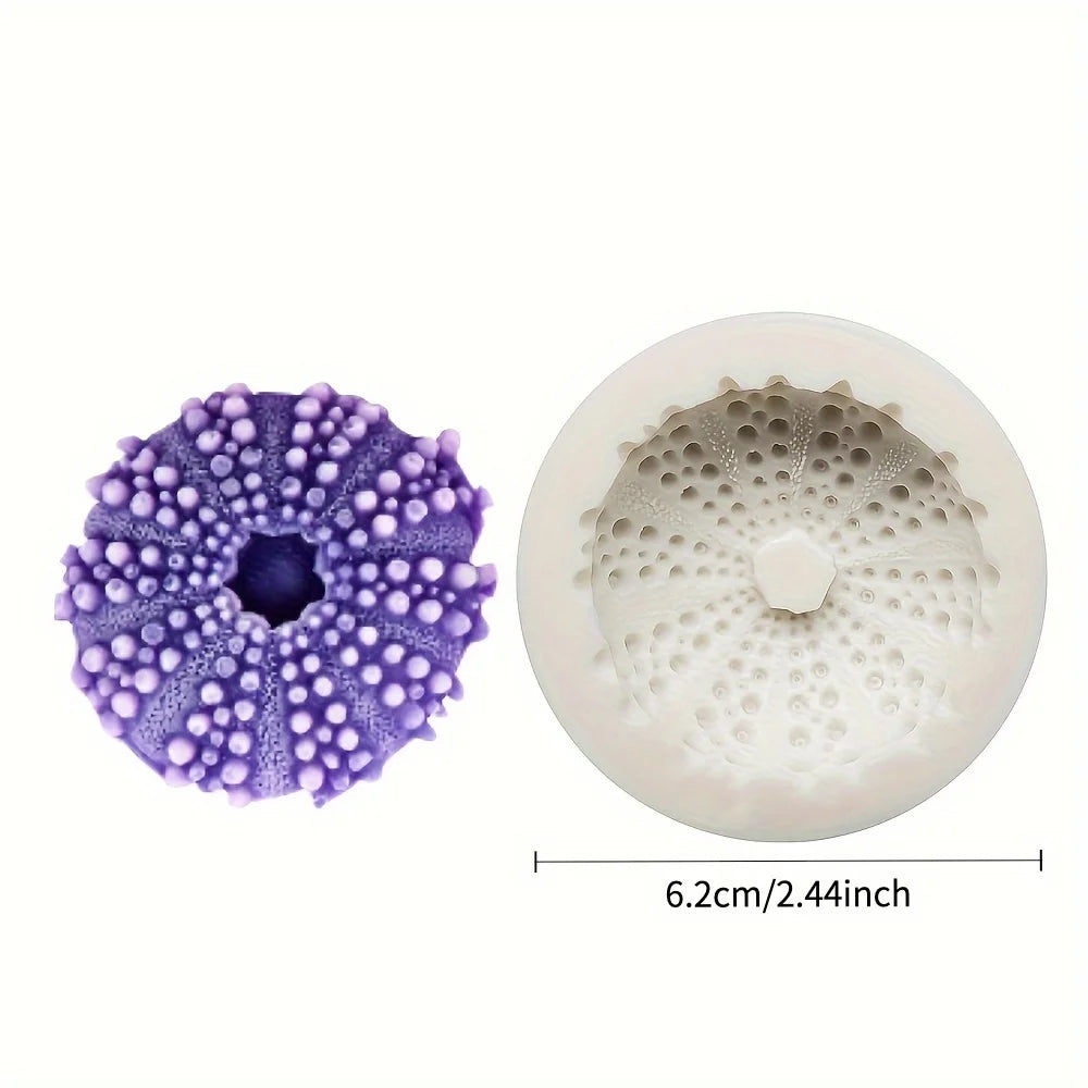 Purple floral silicone mold with a textured surface and a light beige silicone mold.