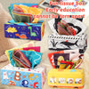 Sensory Tissue Box Toy with Crinkle Paper and Silky Scarves