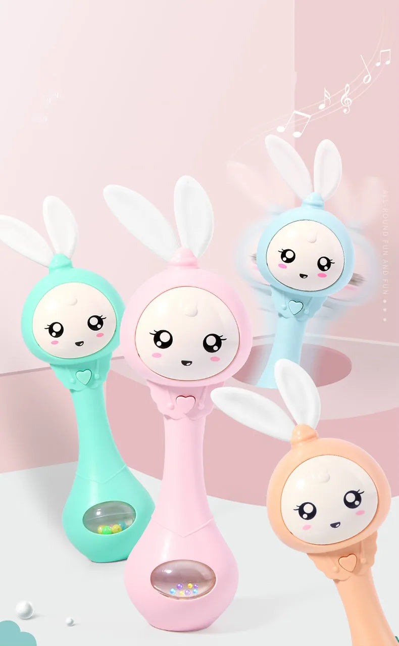 Musical Rabbit Rattle and Teether Toy for Babies