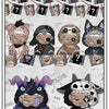 A collection of blind box vinyl figures featuring various characters and accessories.