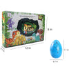 A rectangular box for a Magic Dinosaur Egg Hatching Set with dimensions 12 inches by 8 inches.