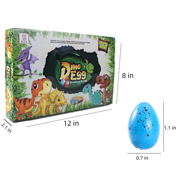 A rectangular box for a Magic Dinosaur Egg Hatching Set with dimensions 12 inches by 8 inches.