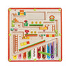 A magnetic color and number maze toy featuring various colored rods and pathways for counting and fine motor skill developmen