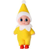 Adorable plush Christmas elf doll ornament with a yellow conical hat and white beard