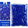 Bag of transparent dark blue AB-coated resin rhinestones for crafts and DIY projects