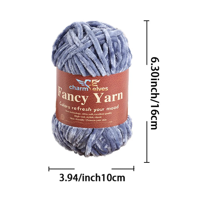 Chenille Velvet Yarn 2-Pack – Soft & Warm for Knitting and Crochet