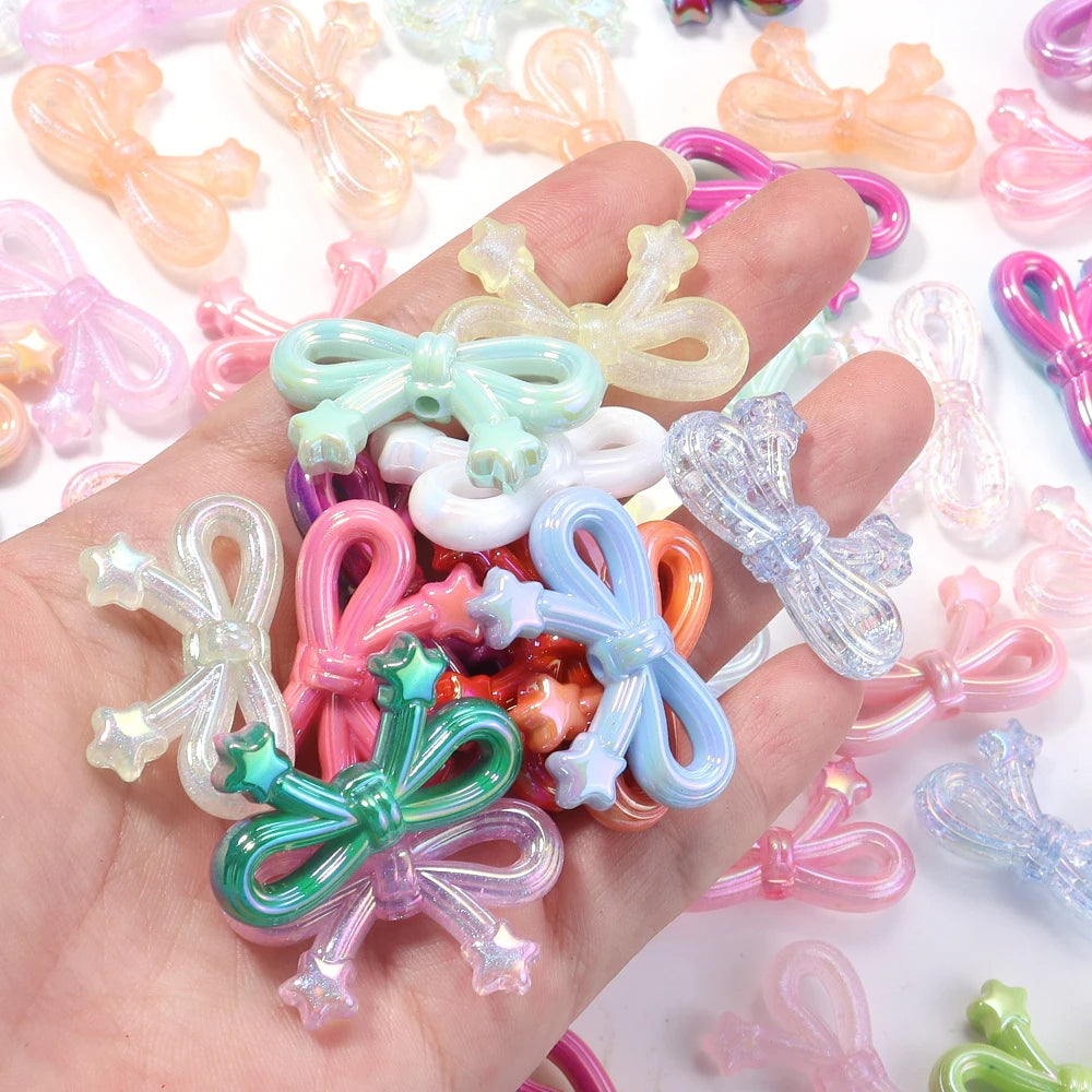 Colorful Bow Acrylic Beads for Jewelry Making