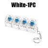 White 1PC LED fidget keychain with nine tactile buttons.