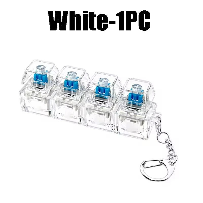 White 1PC LED fidget keychain with nine tactile buttons.