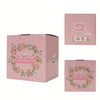 Pink box set of hand crank yarn winders for knitting and crochet with decorative floral designs
