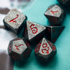 Premium Metal Polyhedral Dice Set with Dragon Font