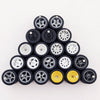 1/64 Scale Alloy Car Wheels with Rubber Tires - 10 Sets