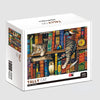 A box for a 1000-piece jigsaw puzzle featuring cats, including a tabby cat and an owl.