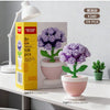 A set of 119 purple roses in small pots with a white light stand and packaging box for DIY home decor