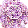 Purple polymer clay sprinkles mix used for slime decor and DIY craft accents