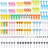 A collection of kawaii mini fruit forks in various colors and shapes for kids
