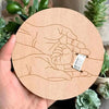 Wooden Baby Birth Memory Keepsake Set with Wristband and Display Stand
