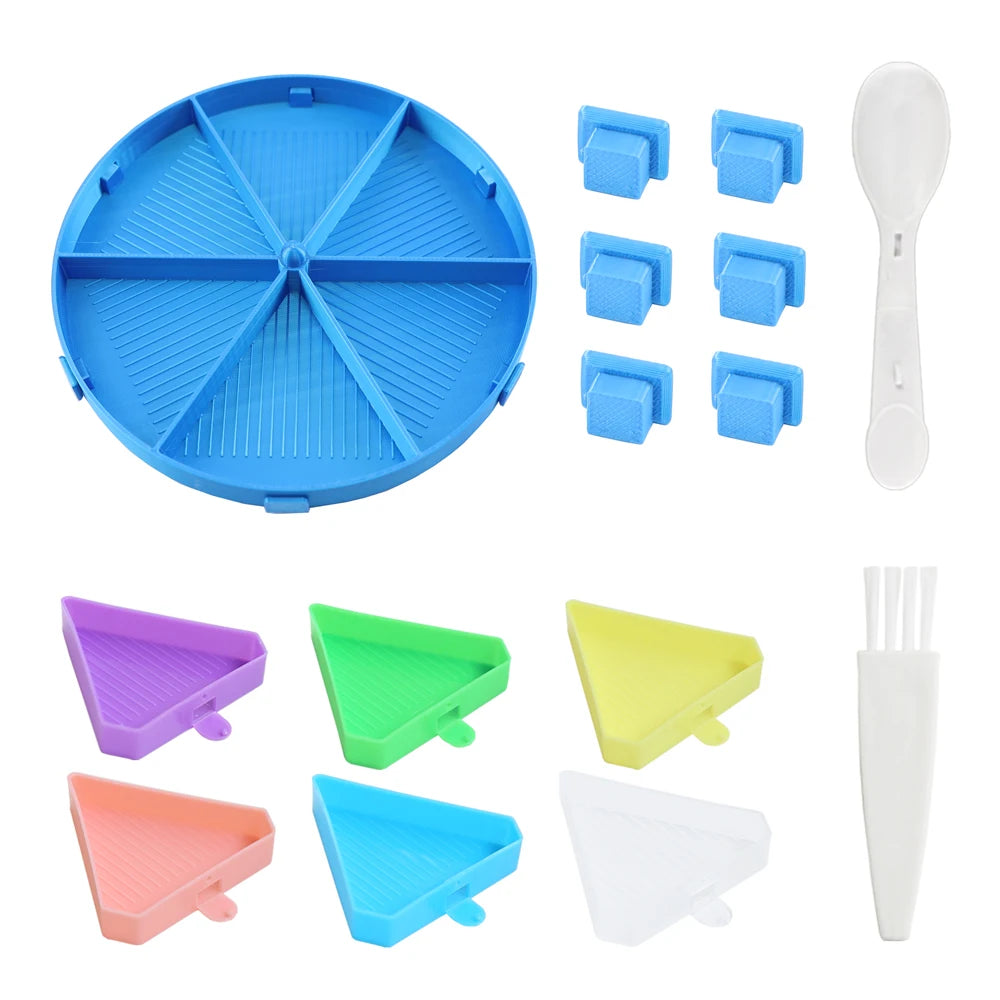 Rotating Diamond Painting Storage Tray with Divided Compartments