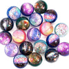 Assorted rubber bouncy balls in various iridescent and glitter colors