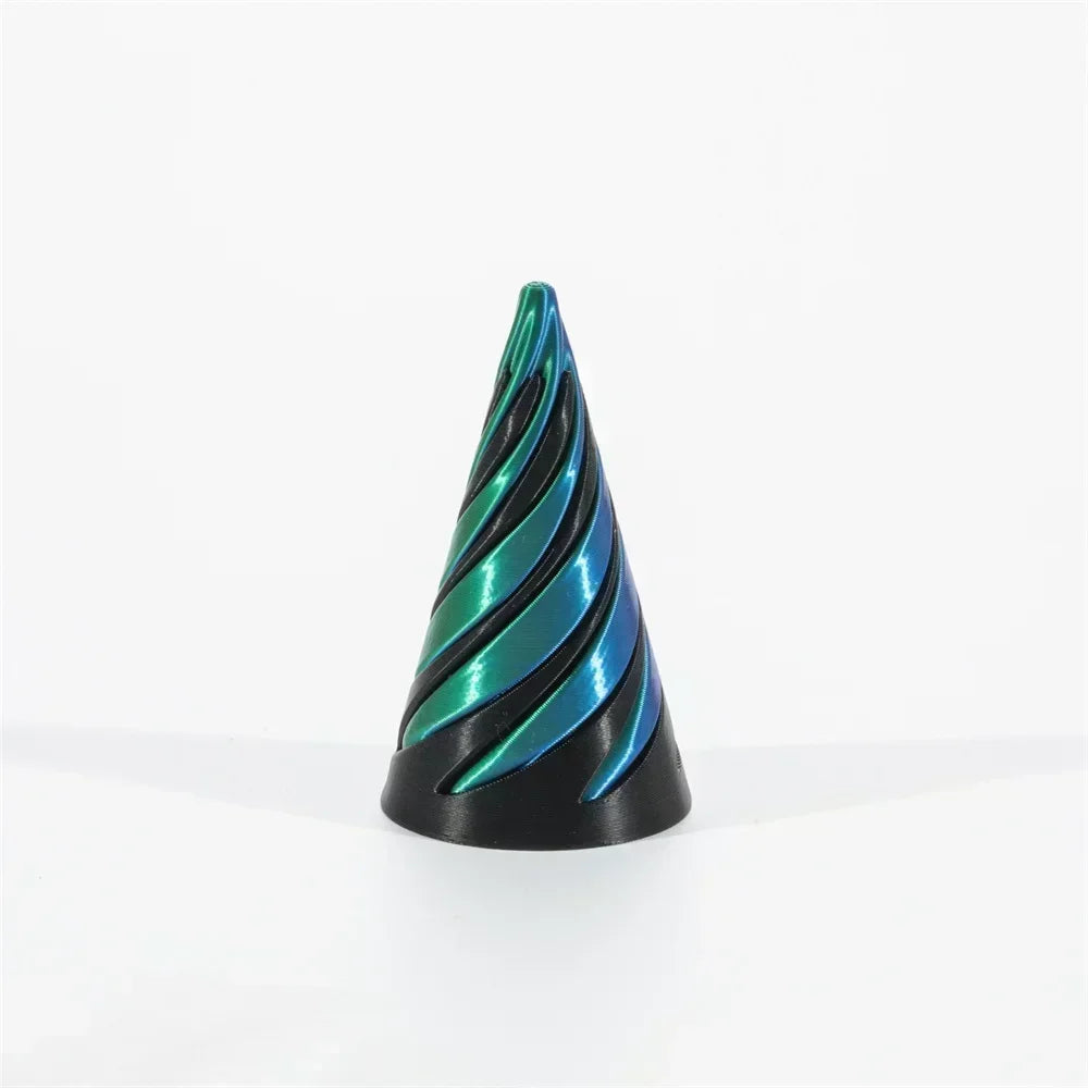 3D Printed Spiral Cone Passthrough Pyramid Sculpture