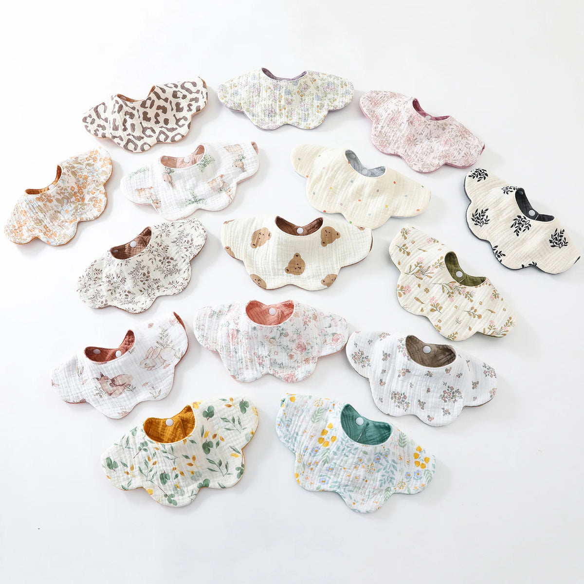 6-Layer Cotton Baby Bib with Reversible Design