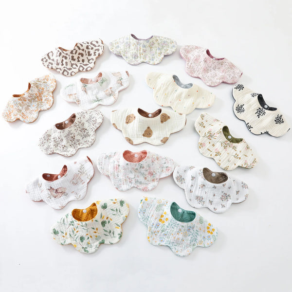 6-Layer Cotton Baby Bib with Reversible Design