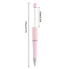 A pink beadable ballpoint pen with a silver tip and black ink, shown against a white background.