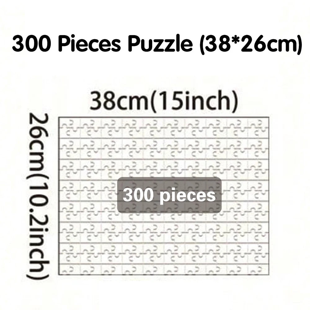 A box of a 300 piece jigsaw puzzle measuring 38x26 cm.
