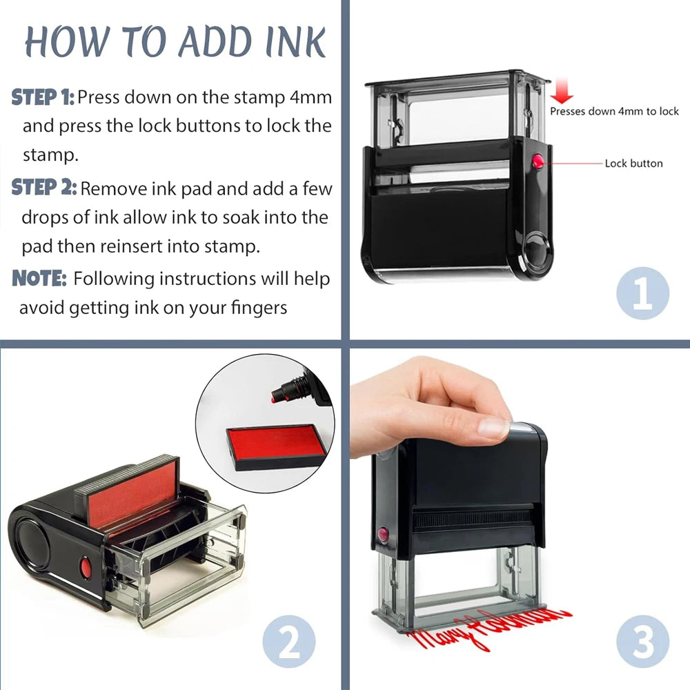 Customizable Self-Inking Rubber Stamp