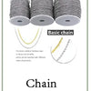 A pack of silver metal O-ring spring clasps for DIY jewelry and keychains, shown with a basic chain.