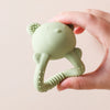 Bear-Shaped Silicone Baby Teether with Rattle Handle